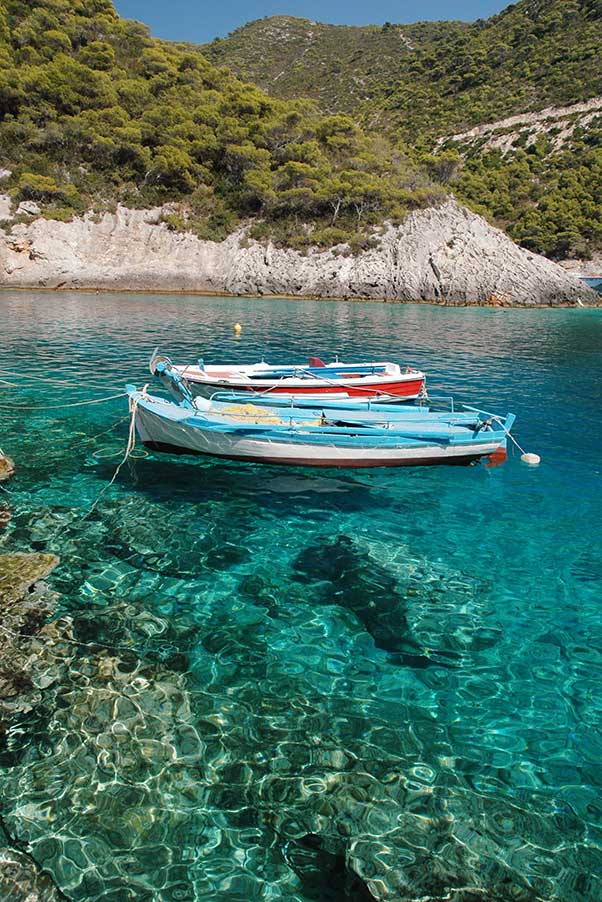 Turquoise blue clear water Zakynthos