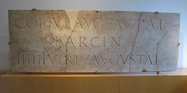 barcino roman inscription stucco